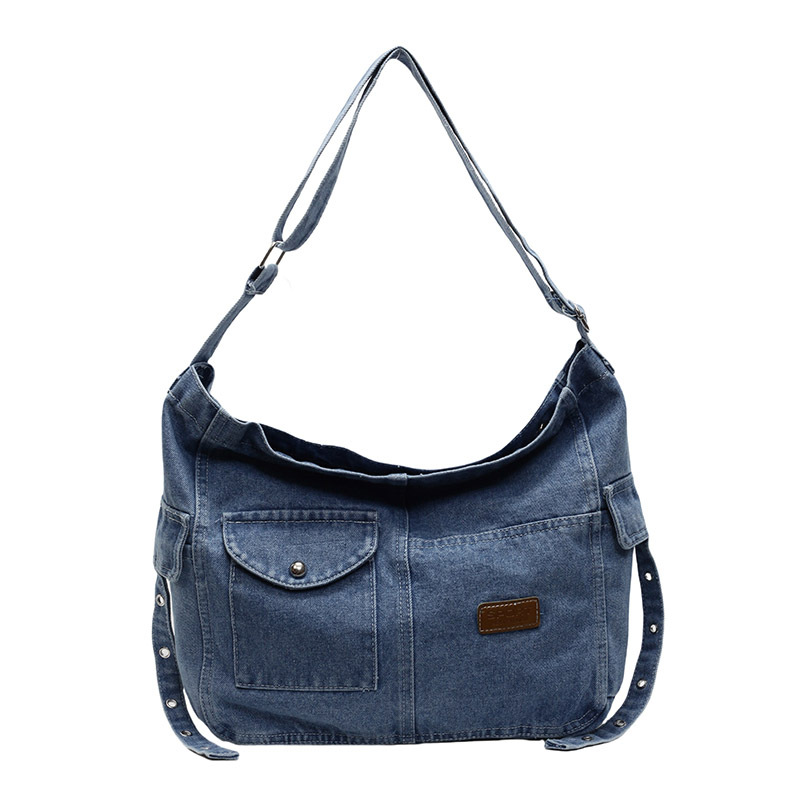 Denim single-shoulder bag for women 2025 new style, fashionable and versatile commuting bag, multi-functional large capacity crossbody bag Item Picture