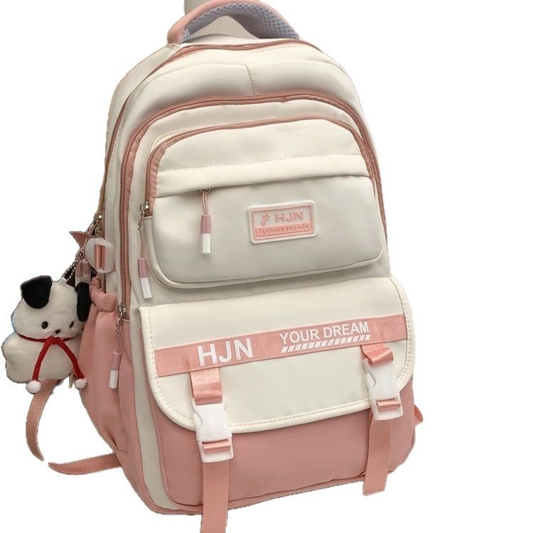 2025 New high-appearancelevel student bag, spliced color contrast large-capacity student schoolbag, casual for both boys and girls in junior and senior high school Item Picture