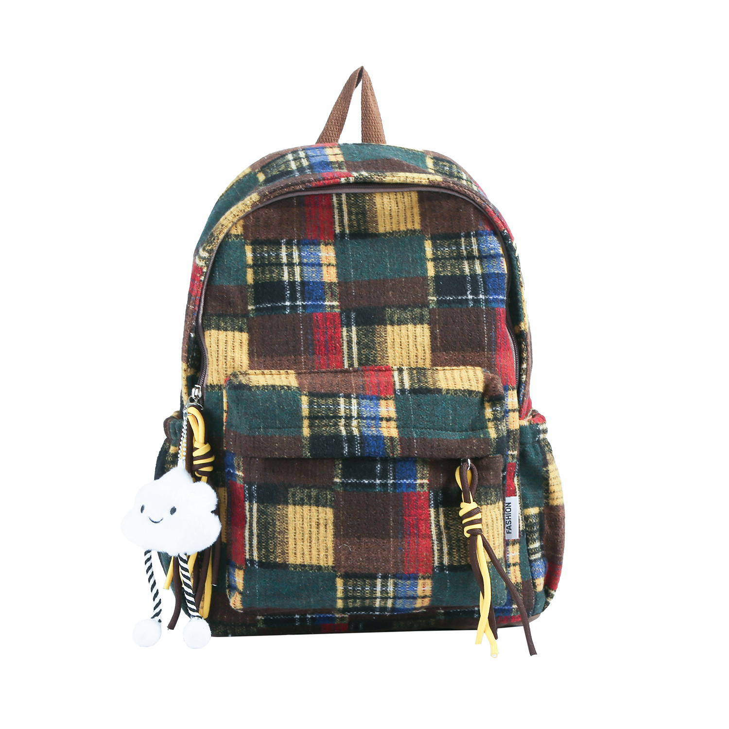 New cross-border backpack for women, retro checkered bag, large capacity, versatile for women, casual travel, student backpack Item Picture
