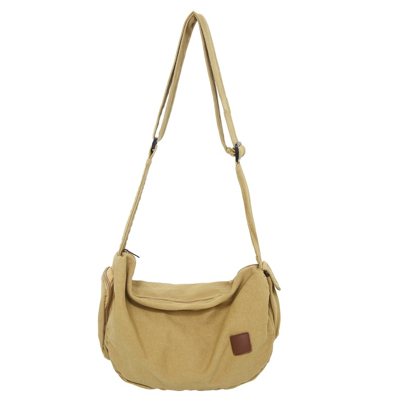 Canvas crossbody bag for women 2025 new style, casual retro single-shoulder bag, Japanese-style large-capacity messenger bag, men's backpack Item Picture