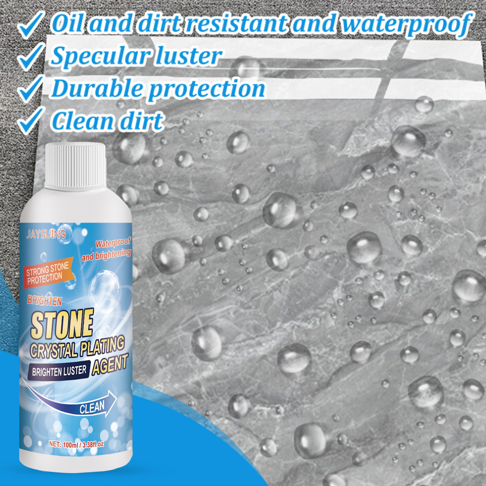 Youdaoplaceholder0 stone crystal coating agent, stain brightener, kitchen quartz stone tile countertop scratch repair and cleaning Specification drawing