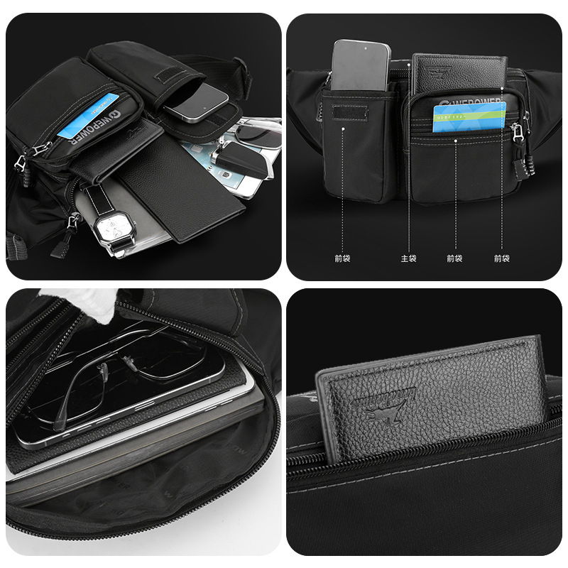The new WEPOWER men's functional waist bag is simple, lightweight, crossbody single-shoulder bag and multi-layer outdoor storage chest bag Application Scenario