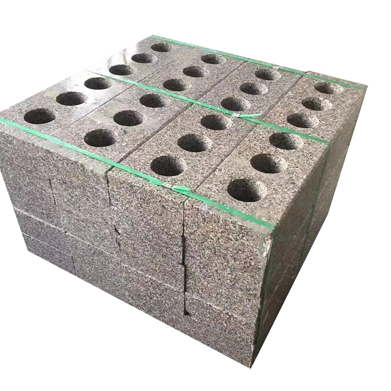 Water grate granite Wulianhong ground trench cover plate, water channel well cover, floor paving stone, Wulianhua drilled drainage stone Item Picture