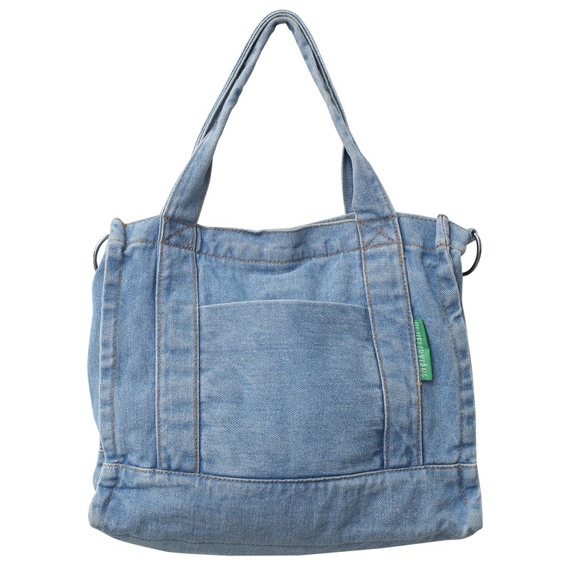 Washed denim canvas bag for women, new large-capacity crossbody bag, fashionable single-shoulder bag, Japanese-style casual handbag for women Item Picture
