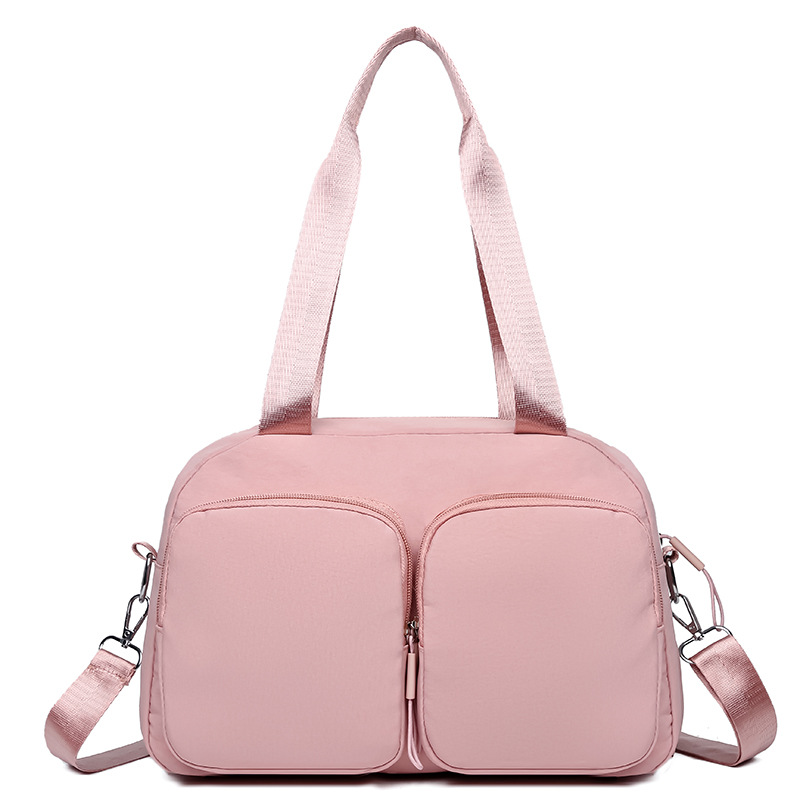 Korean version large-capacity hand-held versatile women's bag, travel bag, short-distance solid-color fashionable casual light shoulder bag, crossbody bag Item Picture