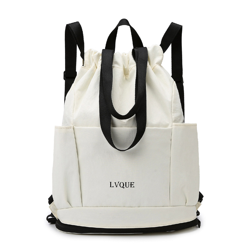 The new multi-functional portable drawstring storage bag is fashionable, simple and versatile. It is a fitness bag and a lightweight, large-capacity travel backpack Item Picture