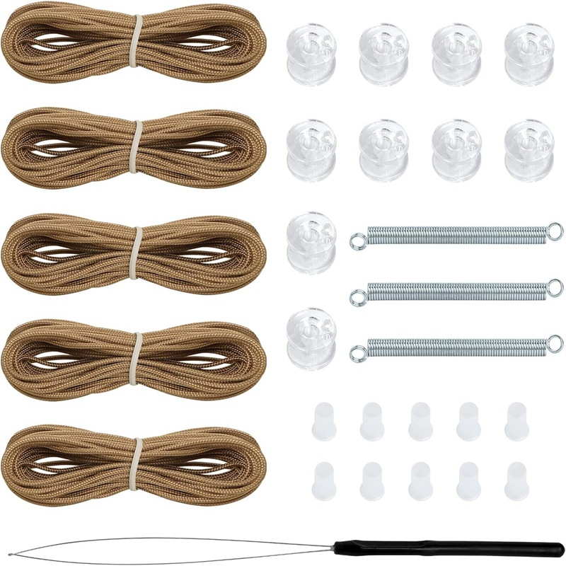 5 sets of honeycomb curtain accessory sets, pleated curtain pull rope installation, spring pulley, plug, rope threading device, curtain accessories Application Scenario
