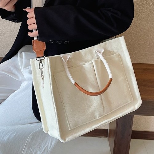 New cross-border large-capacity women's crossbody bag, multi-layer canvas casual retro hand-held casual single-shoulder bag for women Specification drawing