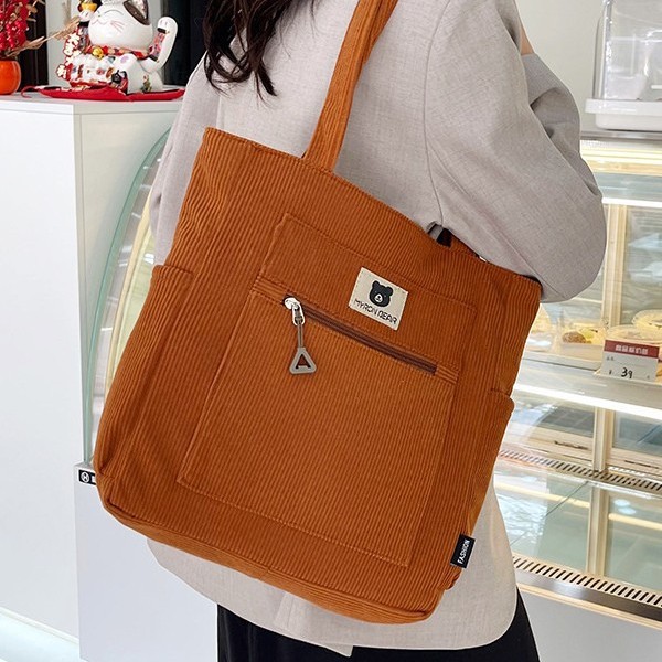 New autumn and winter 2024 large-capacity storage bag, school-style hand-held student tutorial bag, casual commuting single-shoulder bag Specification drawing