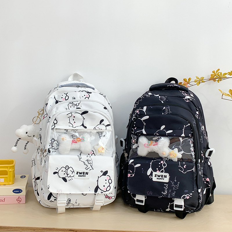 New cartoon-printed backpack for junior and senior high school students, a high-appearance-level, large-capacity, lightweight and weight-reducing backpack full figure