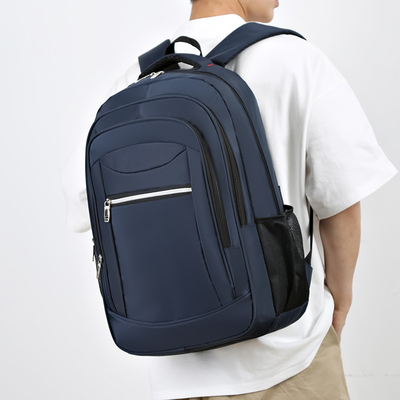 New men's business computer bag, large-capacity casual Oxford fabric waterproof backpack, college student schoolbag, cross-border wholesale details Picture