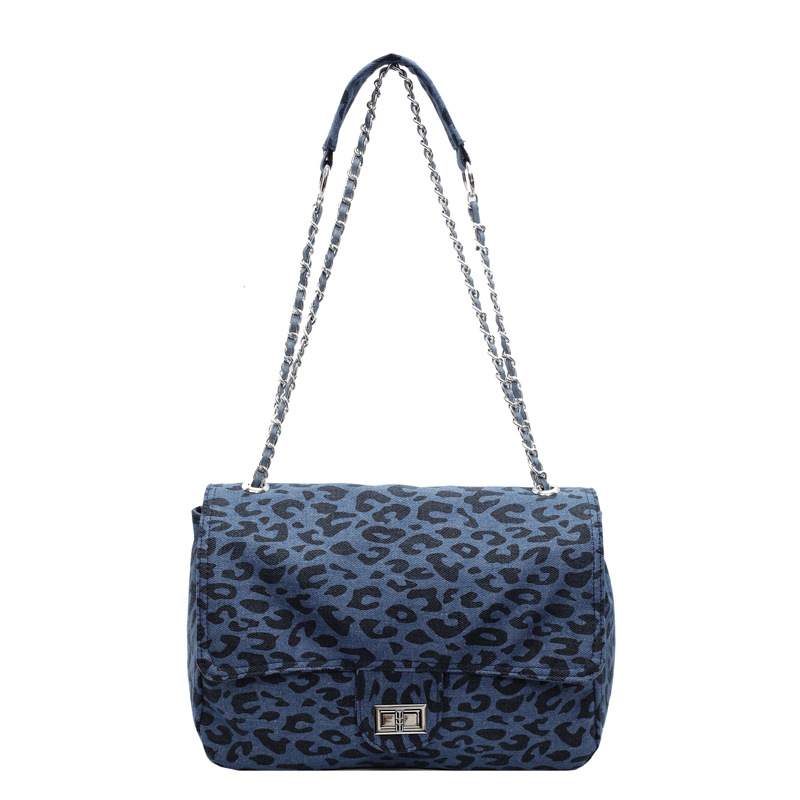 2024 New single-shoulder crossbody chain bag, fashionable autumn and winter tote bag, casual commuting, large capacity leopard print bag for women Item Picture