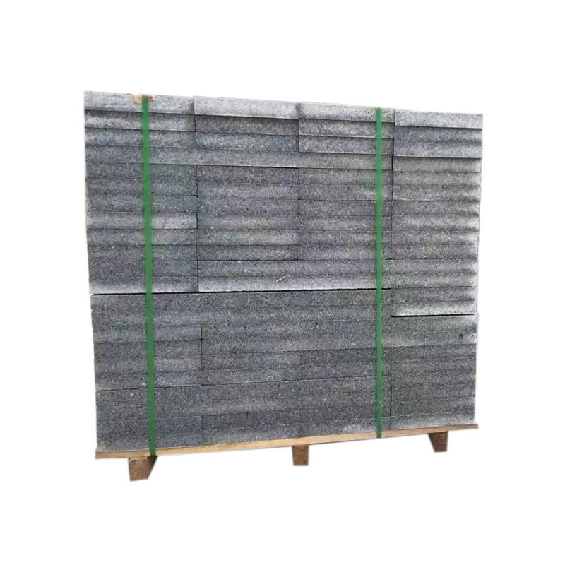 Sesame grey flamed stone slabs are used for municipal pavement, granite square floor slabs, and five-lotus grey litchi surface smooth slabs Item Picture
