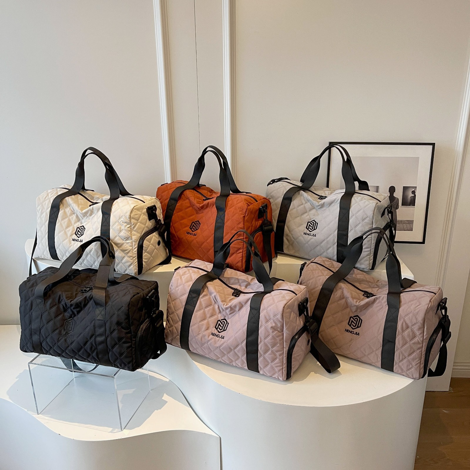Dry-wet separated short-distance travel bags, fitness bags, lightweight business trip luggage storage bags, simple and casual yoga and swimming bags details Picture