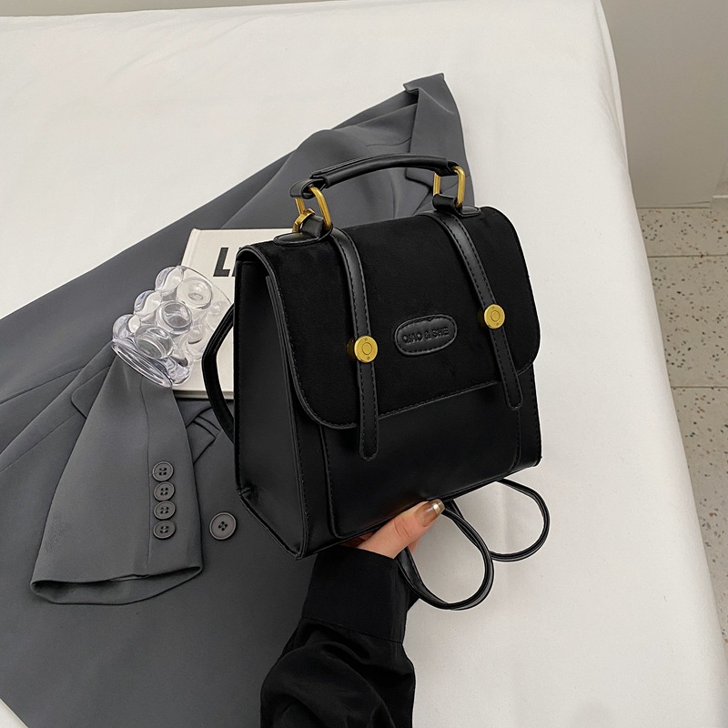Japanese retro versatile small bag for women 2023 new color-blocking fashionable backpack, niche design commuting crossbody bag Specification drawing
