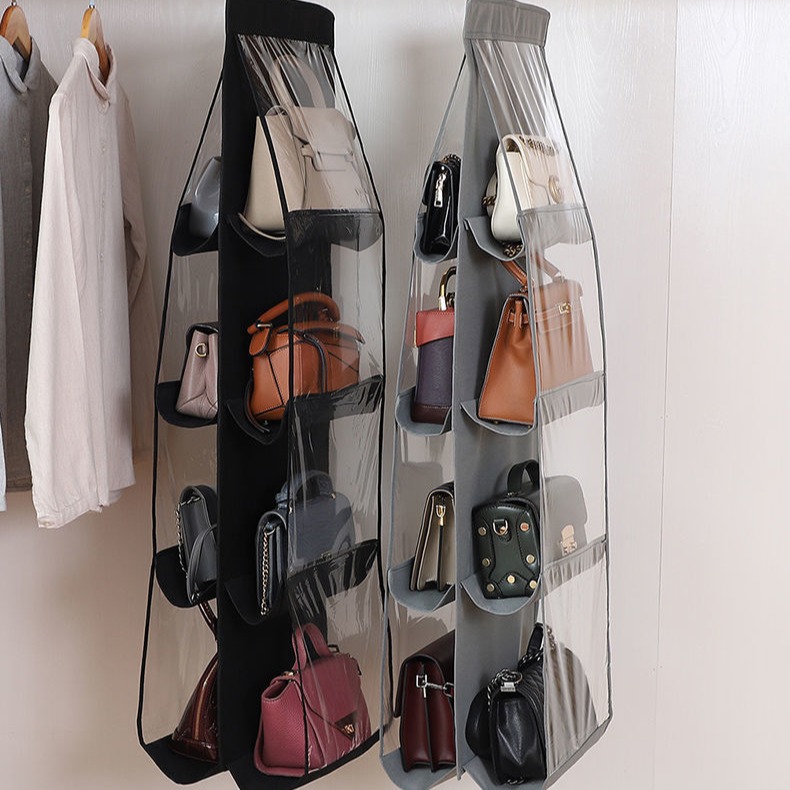 Bag storage, wall-mounted fabric home wardrobe, kitchen and clothing storage bag, storage rack behind the door, dormitory wonder Specification drawing