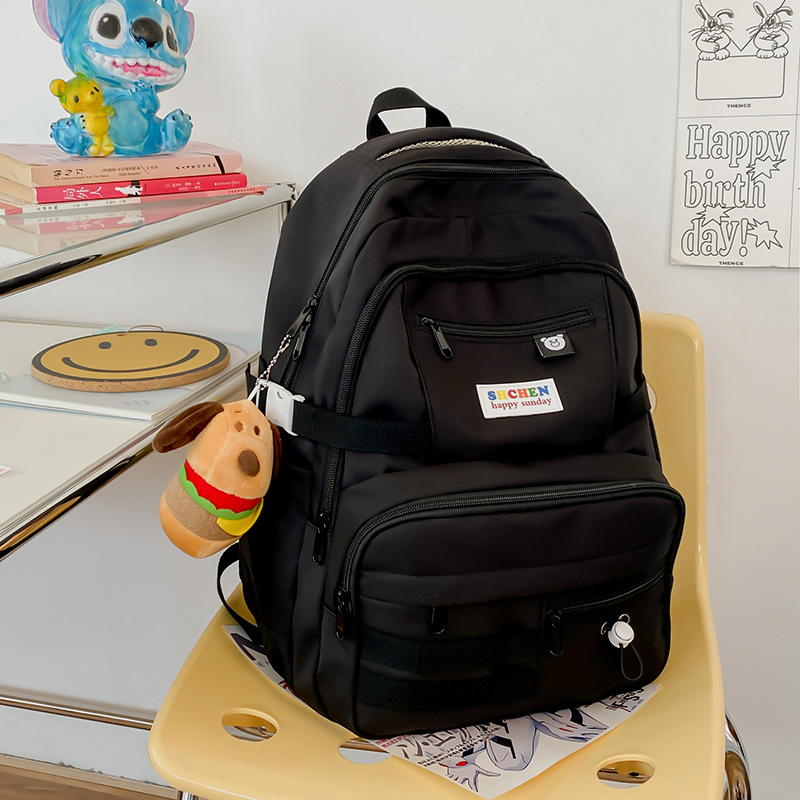 High-appearance-level schoolbag for female college and high school students, cute color-blocking backpack, niche design sense, funny girl backpack Application Scenario