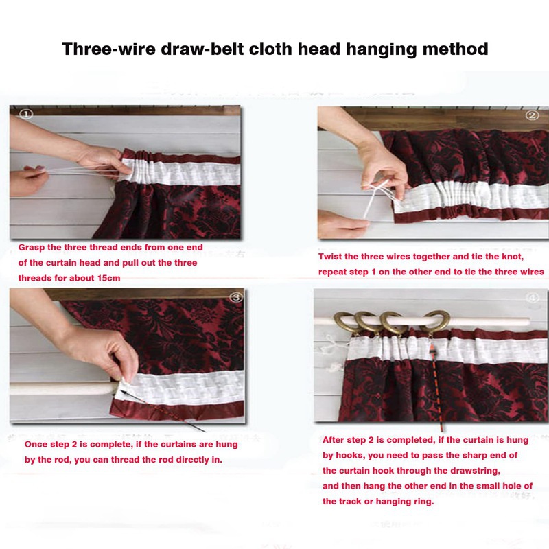 Cross-border 6-meter set of curtain elastic fabric tape, thickened hook tape, 8CM curtain fabric headband, polyester cotton webbing Item Picture