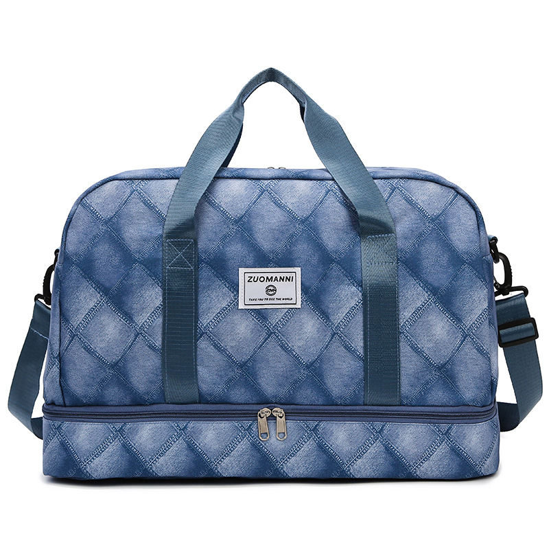 New cross-border travel bags: Fashionable, retro, casual, large-capacity storage bag, short-distance travel dry and wet separation fitness bag Item Picture