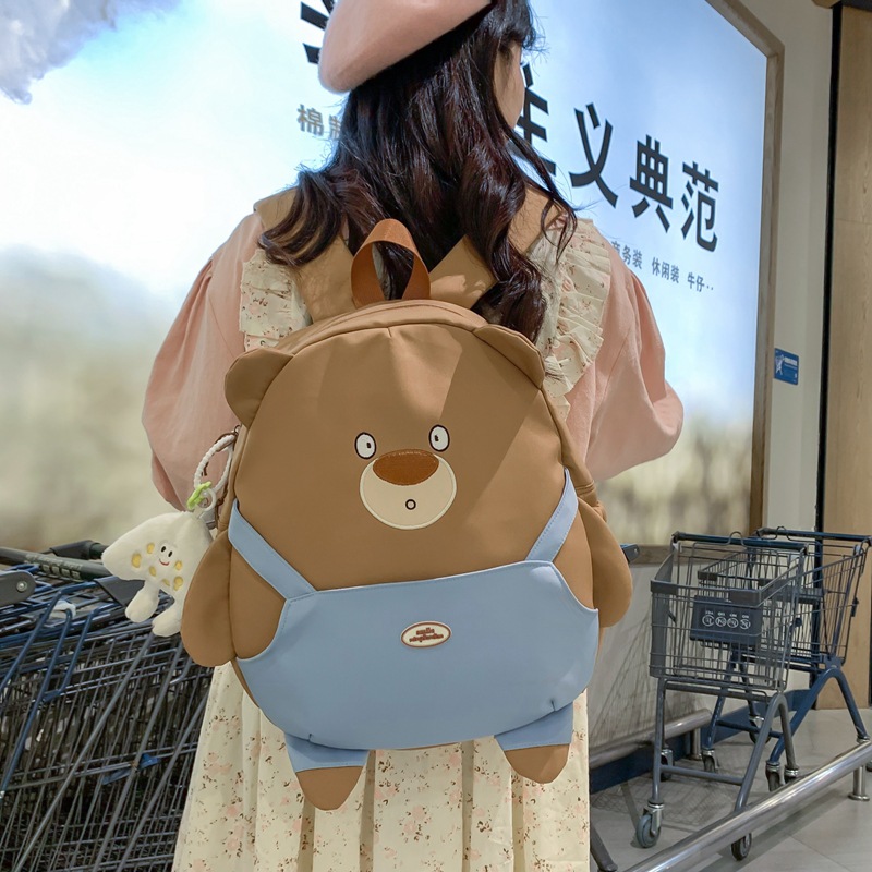 Cross-border cute bear cartoon backpack, school style schoolbag, large capacity, outdoor fashion, Japanese style, high appearance level backpack details Picture