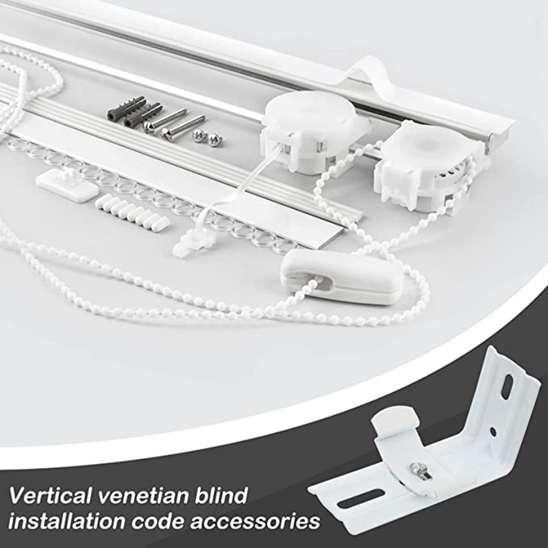 Cross-border wholesale 2 sets of vertical blinds installation code accessory sets, vertical blinds side installation and top installation code brackets Specification drawing