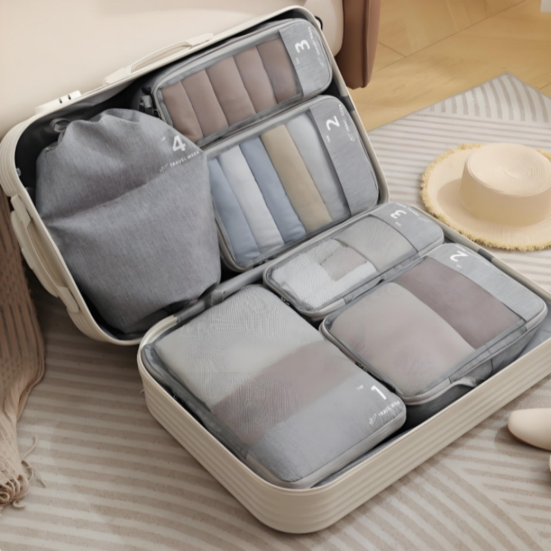 New Travel Week Cationic compression travel Storage Set, business trip and travel clothing luggage storage bag six-piece set full figure