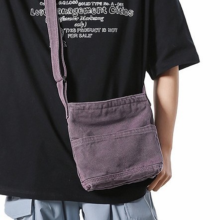 Japanese-style washed canvas crossbody bag 2025 new style ins casual, artistic and retro single-shoulder bag with large capacity tote bag full figure