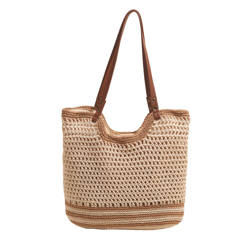 Textured woven handbag for women, Spring 2025 new style, seaside vacation and casual, large-capacity underarm single-shoulder bag for women Item Picture
