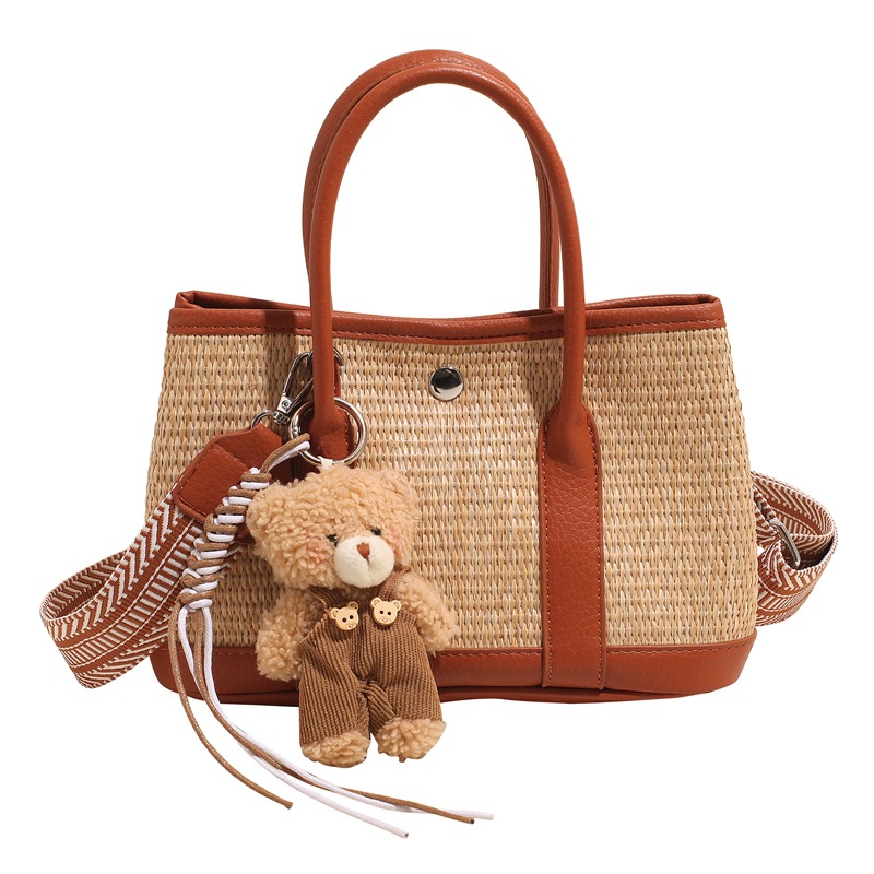 2025 New style stylish hand-held bucket bag for women, spring forest, cute, fashionable tote bag, woven crossbody bag Item Picture