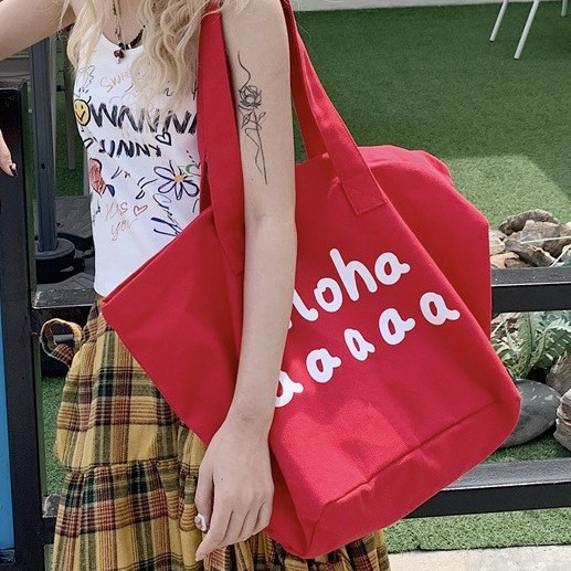 Letter-printed single-shoulder bag, new Spring/Summer 2025 style, artistic, casual, versatile, large-capacity tote bag, underarm bag Specification drawing