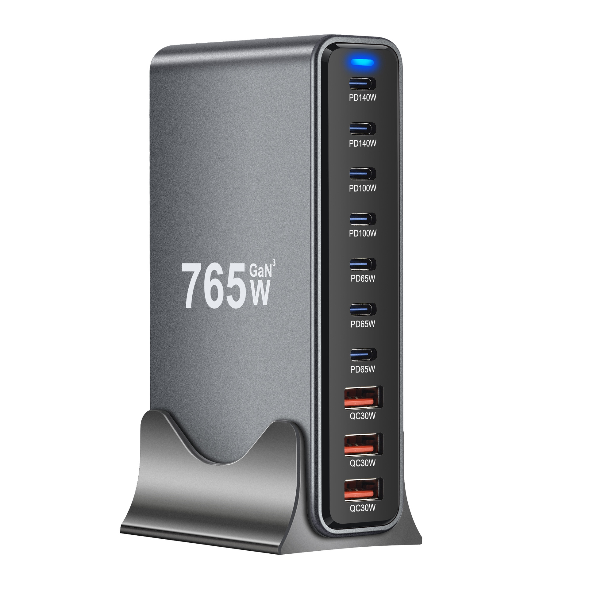 800W new gallium nitride PD charger 8C2A multi-port charger 800W multi-functional desktop charger details Picture