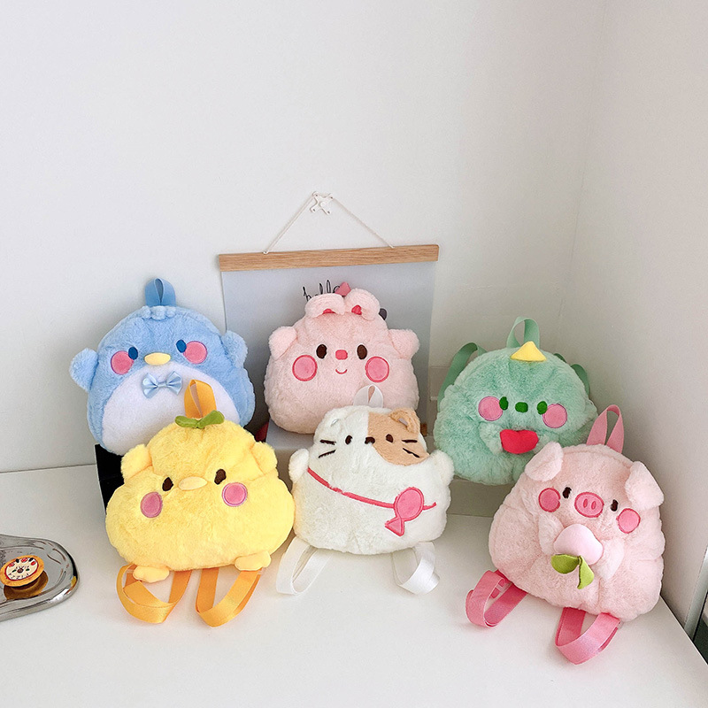 New cartoon plush girl backpack for 2024, new cartoon cute doll bag, children's backpack gift for going out full figure