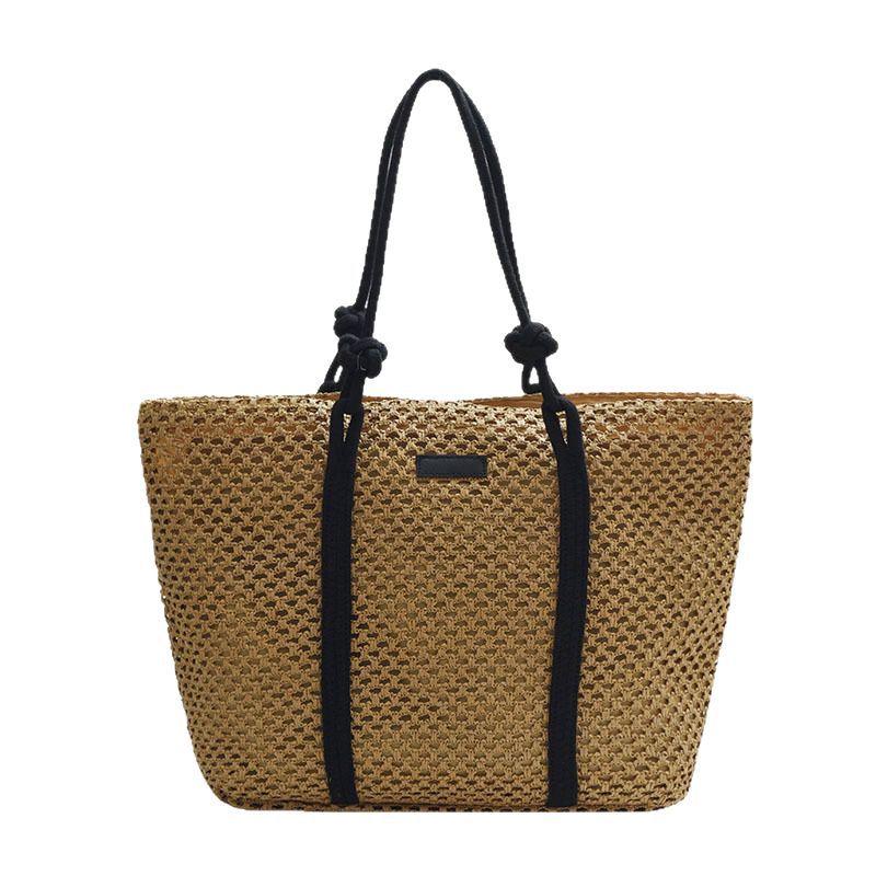 Summer's new versatile beach vacation straw woven bag, women's trendy hollowed-out handbag, woven single-shoulder tote bag Item Picture