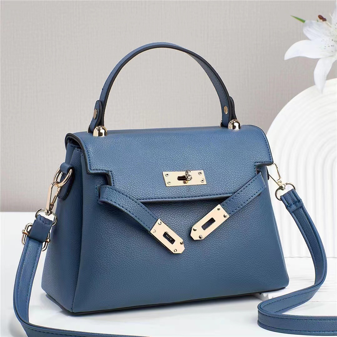 Cross-border new women's bag 2023 New trendy Korean style, versatile lockup crossbody single-shoulder bag, hand-carry fashionable Kelly bag full figure