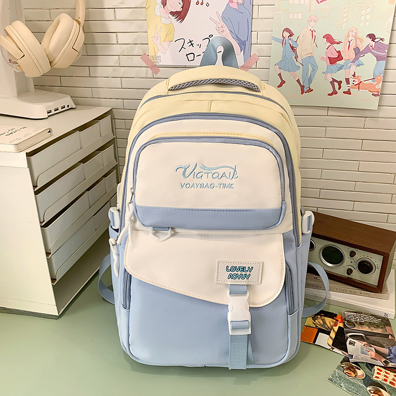 Dopamine backpack on Instagram, fresh and cute color matching for middle and high school students, trendy travel backpack for primary school students, large capacity Specification drawing