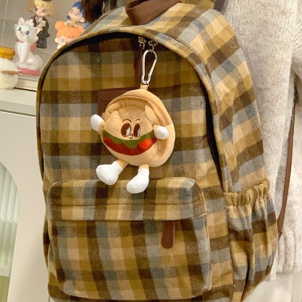 The new autumn and winter fashion check pattern large-capacity backpack is cute and versatile for student girls. It's a backpack for students to go to class Specification drawing