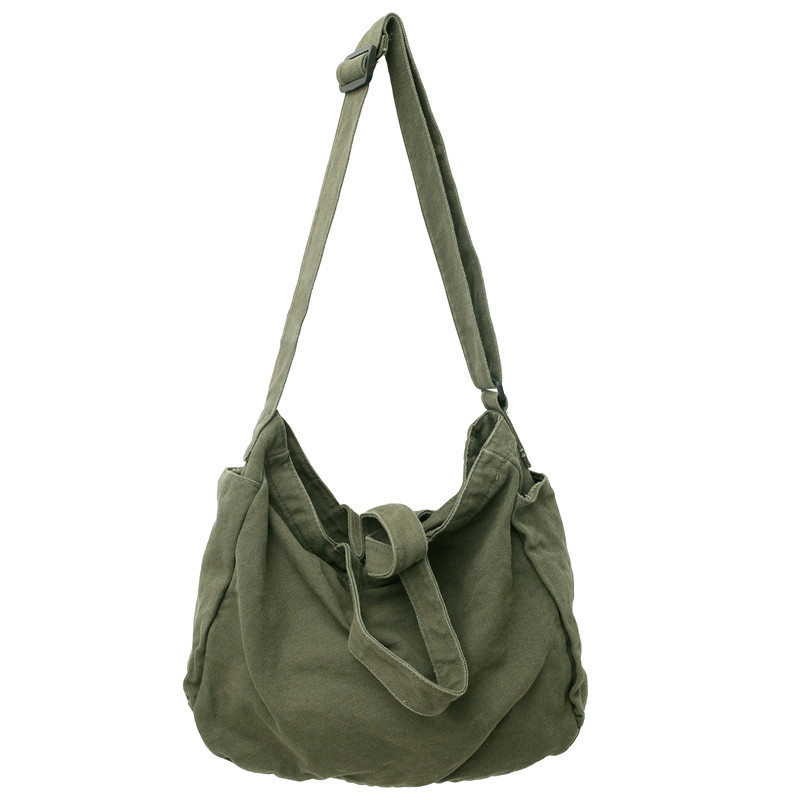 Washed canvas bag for women, 2024 new large-capacity tote bag for women, laid-back style single-shoulder bag, hand-held crossbody bag for women Item Picture