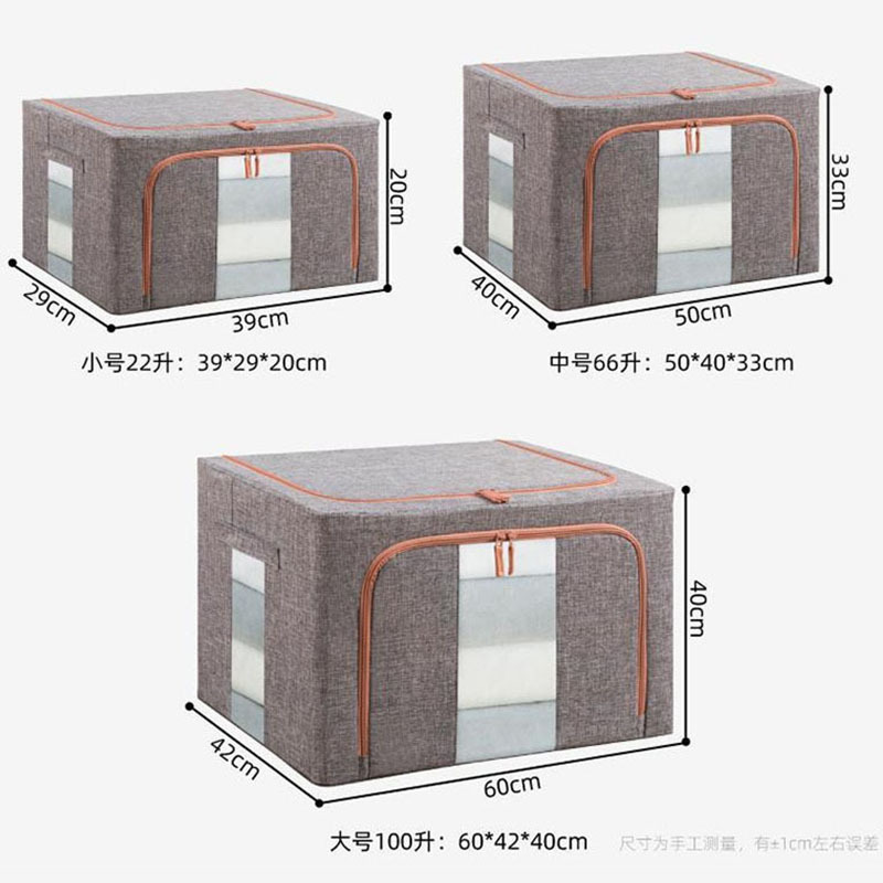 Oxford cloth folding cotton and linen storage box, fabric storage box, wardrobe, toys, cotton quilts, clothes storage, packing and organizing box details Picture