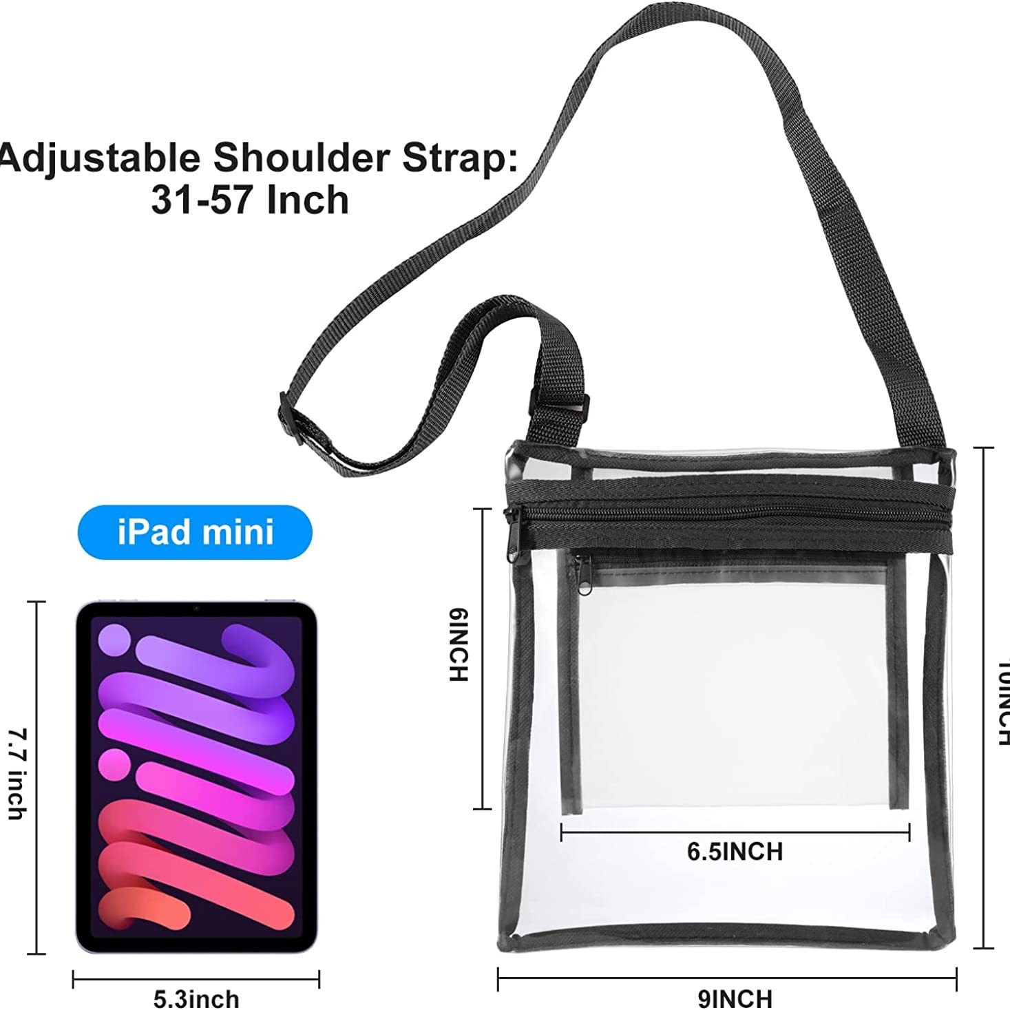 Amazon transparent PVC crossbody bag with adjustable shoulder strap, stadium transparent bag, outdoor travel and sports storage bag Application Scenario