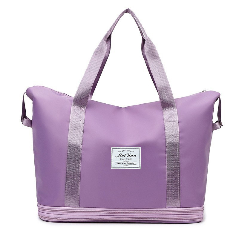 Customized fitness bags, double-layer expandable, simple travel bags, lightweight maternity bags, student luggage bags, with logo printing available Item Picture