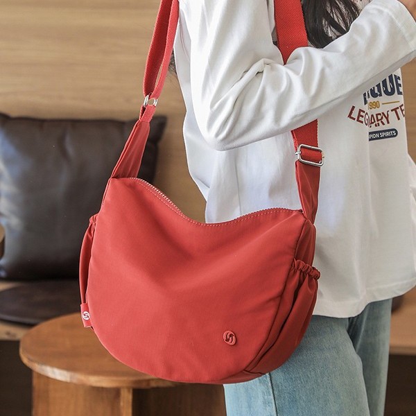 Casual dumpling bag, cross-border nylon fabric bag, new casual commuting single-shoulder bag, simple solid color crossbody bag for women Specification drawing