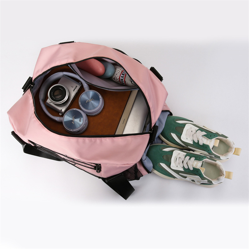 Travel bag, large-capacity hand-held sports and fitness bag, independent shoe compartment, simple and fashionable, letter printed single-shoulder crossbody bag Specification drawing