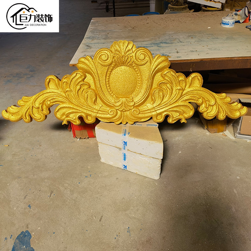 eps foam relief door header flower gold finished product European-style exterior wall decoration relief pediment wall flower new style Application Scenario