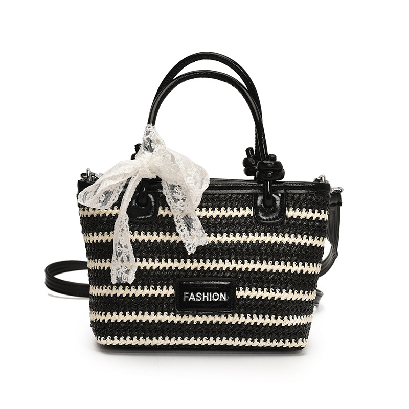 Fashionable woven handbag for women, 2025 new crossbody bag, niche design, single-shoulder bag, stylish straw woven bucket bag Item Picture