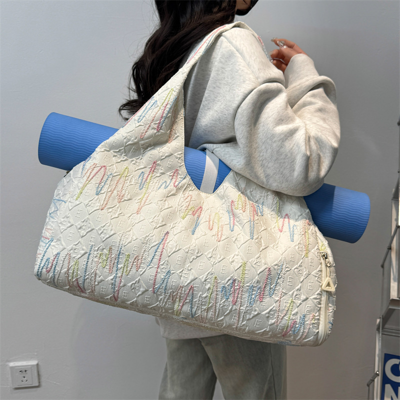 Fashionable and lightweight women's yoga bag, multi-functional Korean-style stylish travel bag, dry and wet separated independent shoe compartment luggage bag details Picture