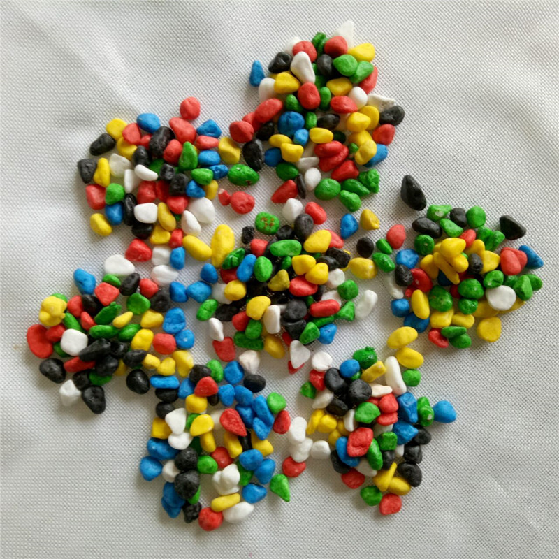 Long-term production of dyed colored stones, dyed seven-color pebbles, garden paving, bathtubs, decorative toys, and colorful small stones details Picture
