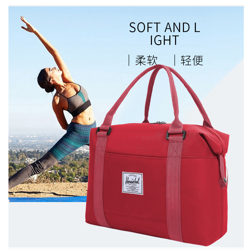 Wholesale sports and fitness bags, short business trips, carry-on luggage storage, single-shoulder solid color Oxford cloth bags, outdoor travel bags Specification drawing