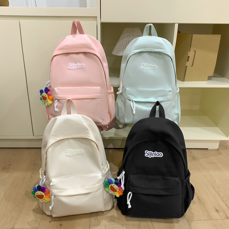 Cross-border high appearance level junior high school schoolbag for girls and college students, simple and versatile backpack with large capacity, high school student style full figure