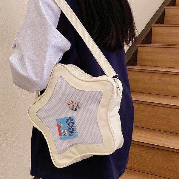 Niche bag 2025 New five-pointed star pain bag, sweet, cool and cute, Spicy girl backpack, student commuting single-shoulder schoolbag Specification drawing