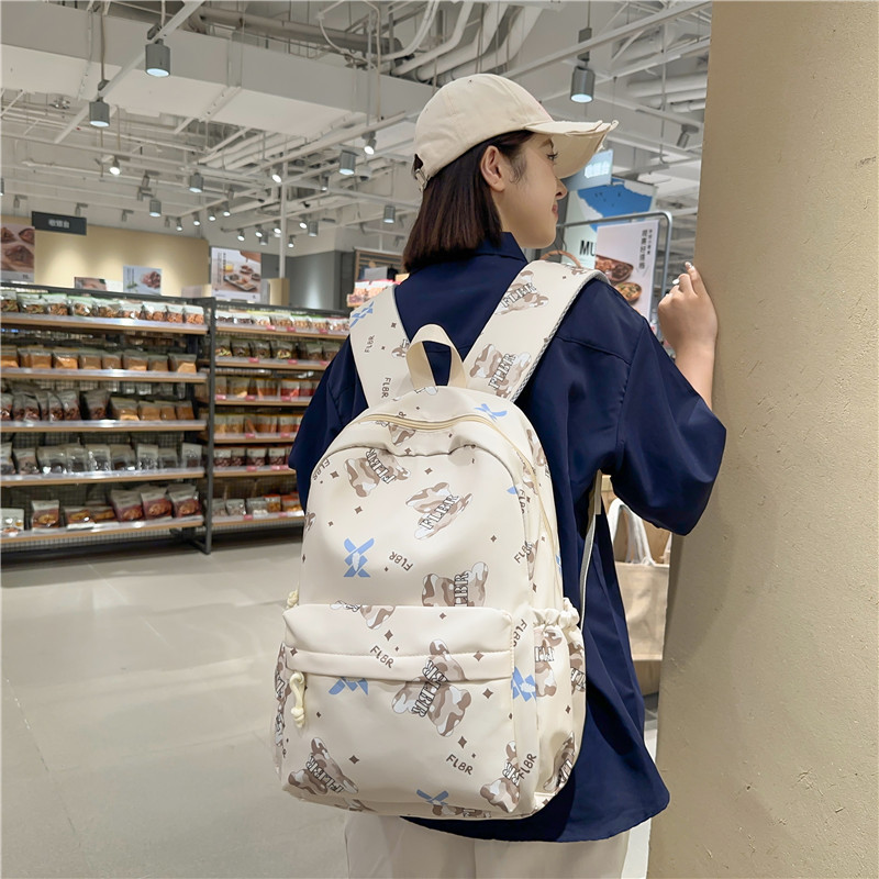 New and fresh high school student backpack, junior high school student and female student backpack, large capacity, high appearance level computer bag full figure